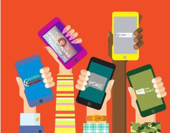 Hands holding smartphones showing digital evangelism tools