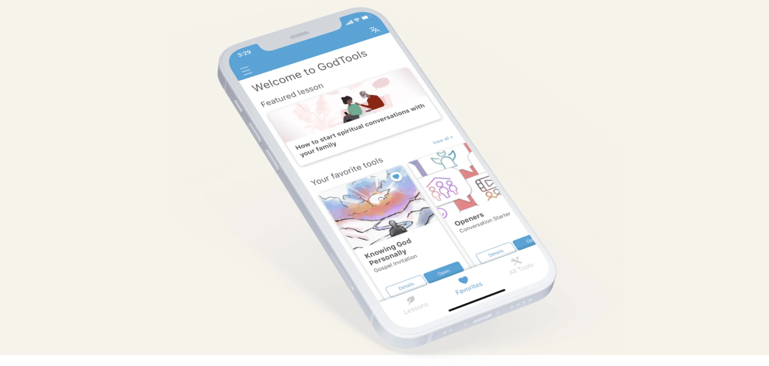 GodTools app on a smartphone