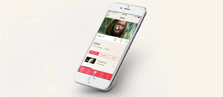 Jesus Film App on a smartphone