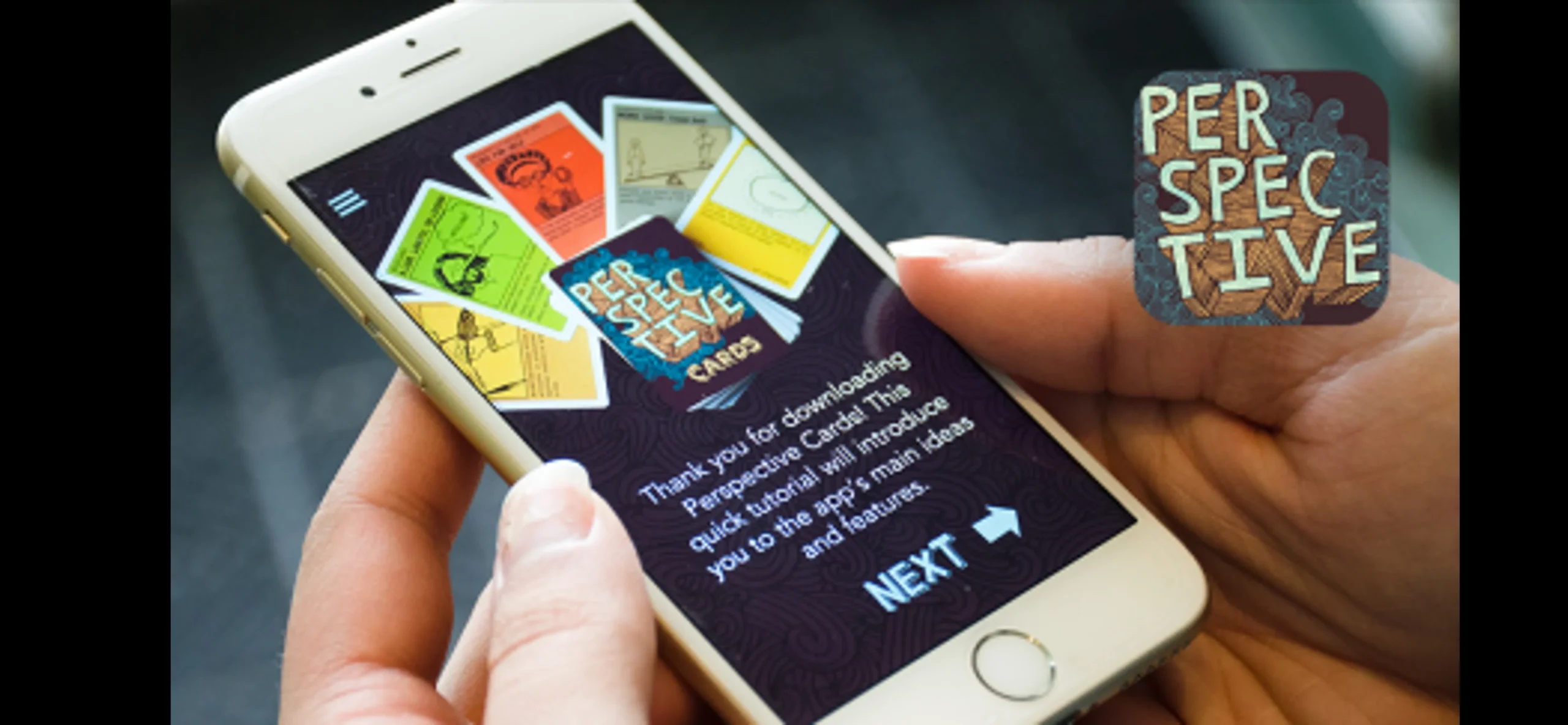 Perspective Cards app on a smartphone